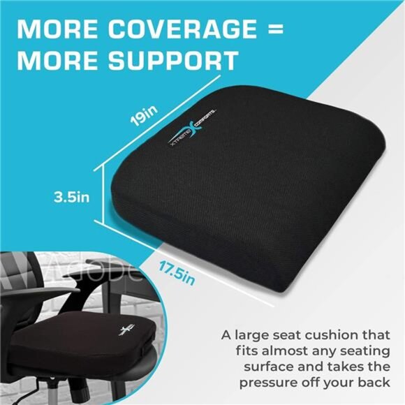 Memory Foam Seat Cushion Office Chair Car Wheelchair Ergonomic Posture Support - Picture 2 of 7